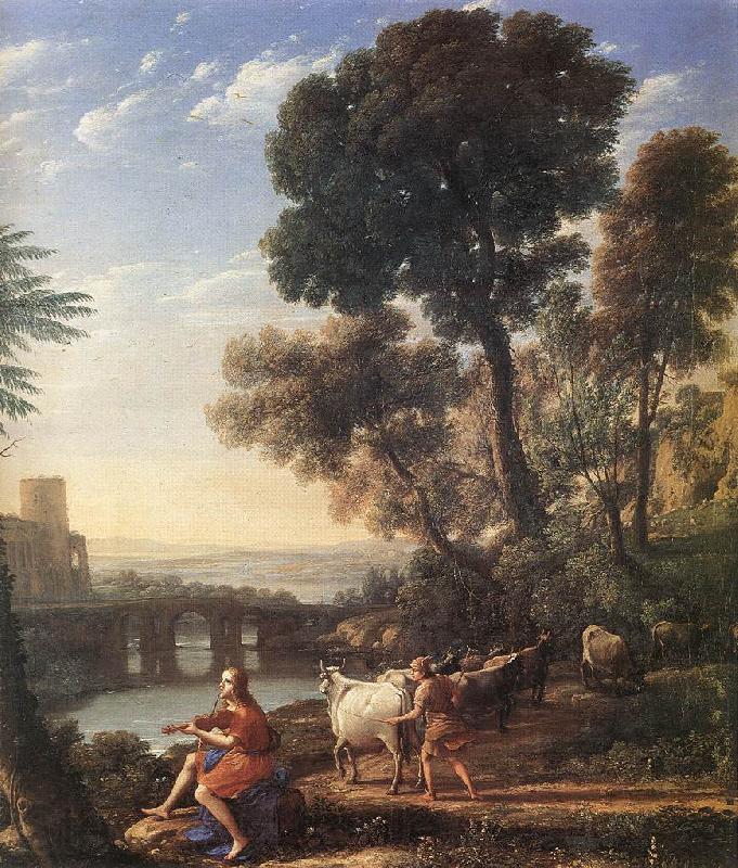 Claude Lorrain Landscape with Apollo Guarding the Herds of Admetus dsf France oil painting art